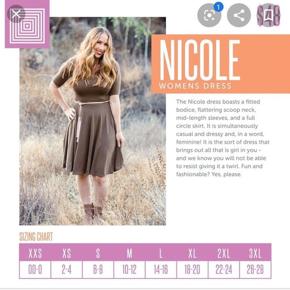 Used LuLaRoe Nicole Dress 2XL in Blue - Picture 5 of 6